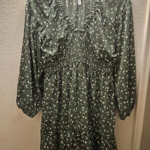 Floral Green Dress